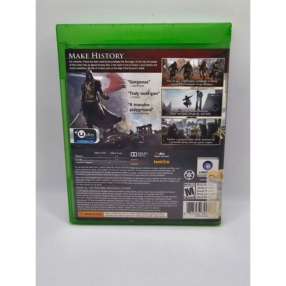 Assassins Creed Unity Xbox One Game Walmart Edition With Bonus Mission & Exclusi - Picture 3 of 6